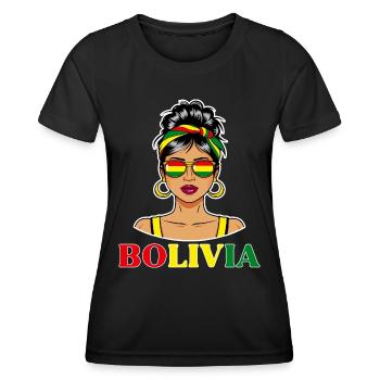 Drapeau Bolivie Femme Bolivienne - T-shirt sport Femme - noir - Devant - AI Model Female 172 light (172cm)