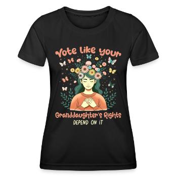 Grandma Feminism Little Girl Granny - Women's Functional T-Shirt - black - Front - AI Model Female 172 light (172cm)