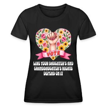 Grandma Feminism Daughter Little Girl Granny - Women's Functional T-Shirt - black - Front - AI Model Female 172 light (172cm)