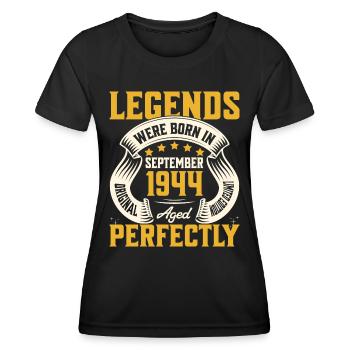 80. Jahrestag September Jahr 1944 - Frauen Funktions-T-Shirt - Schwarz - Vorne - AI Model Female 172 light (172cm)