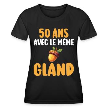 Mariée 50 Ans Femme 50 Ans De Mariage - T-shirt sport Femme - noir - Devant - AI Model Female 172 light (172cm)