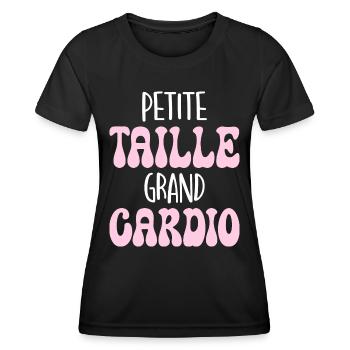 Grand Cardio Humour Petite Femme - T-shirt sport Femme - noir - Devant - AI Model Female 172 light (172cm)