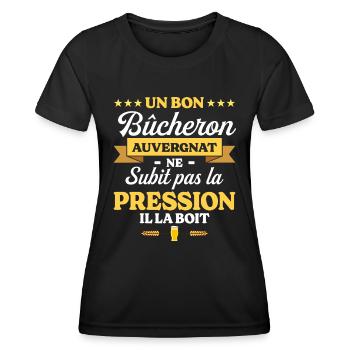 Bûcheron Auvergnat Auvergne Bûcheron - T-shirt sport Femme - noir - Devant - AI Model Female 172 light (172cm)