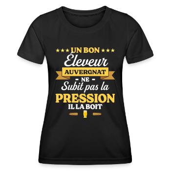 Éleveur Auvergnat Auvergne Éleveur - T-shirt sport Femme - noir - Devant - AI Model Female 172 light (172cm)