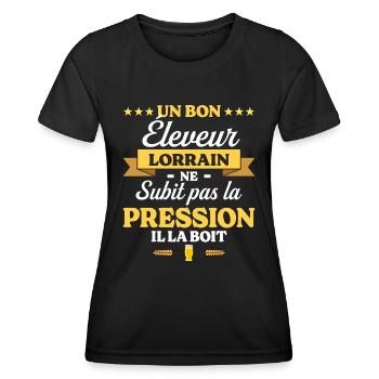 Éleveur Lorrain Lorraine Éleveur - T-shirt sport Femme - noir - Devant - AI Model Female 172 light (172cm)