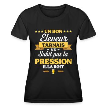 Éleveur Tarnais Tarn Éleveur - T-shirt sport Femme - noir - Devant - AI Model Female 172 light (172cm)
