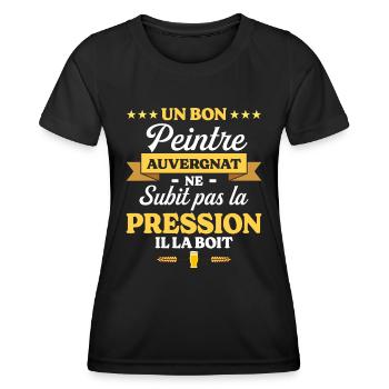 Peintre Auvergnat Auvergne Peintre - T-shirt sport Femme - noir - Devant - AI Model Female 172 light (172cm)