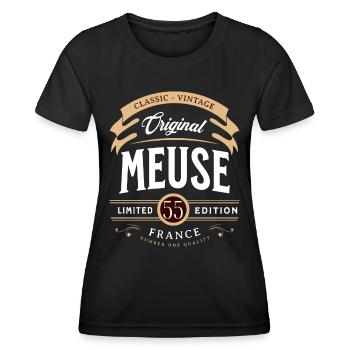 Meuse Département France - T-shirt sport Femme - noir - Devant - AI Model Female 172 light (172cm)