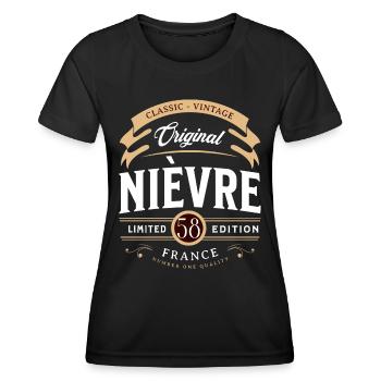 Nièvre Département France - T-shirt sport Femme - noir - Devant - AI Model Female 172 light (172cm)