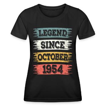 Legend 1954 October 70 Years Anniversary - Women's Functional T-Shirt - black - Front - AI Model Female 172 light (172cm)