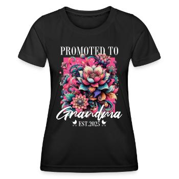Beförderung zur Oma 2025 Baldige Oma - Frauen Funktions-T-Shirt - Schwarz - Vorne - AI Model Female 172 light (172cm)