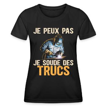 Souder Des Trucs Humour Soudeur - T-shirt sport Femme - noir - Devant - AI Model Female 172 light (172cm)