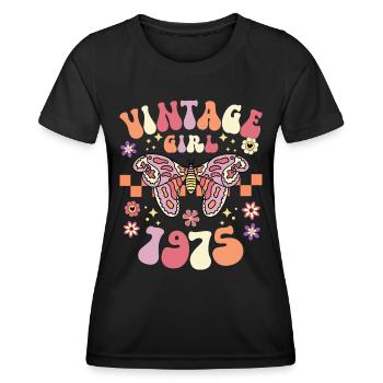 Retro Femme 50 Ans Anniversaire 1975 - T-shirt sport Femme - noir - Devant - AI Model Female 172 light (172cm)
