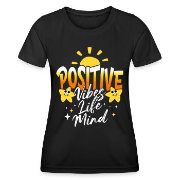 Optimiste Slogan Femme Positive - T-shirt sport Femme - noir - Devant - AI Model Female 172 light (172cm)