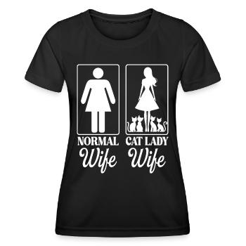 Épouse Adore Chats Nouveauté Chat Femme - T-shirt sport Femme - noir - Devant - AI Model Female 172 light (172cm)