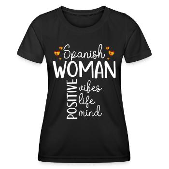 Fille Positive Femme Espagnole - T-shirt sport Femme - noir - Devant - AI Model Female 172 light (172cm)