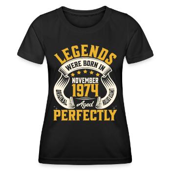 Jahr 1974 50. Jahrestag des Novembers - Frauen Funktions-T-Shirt - Schwarz - Vorne - AI Model Female 172 light (172cm)