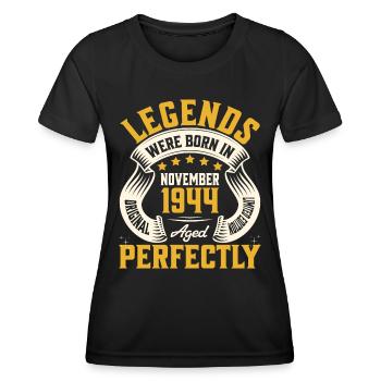 Jahr 1944 November 80. Jahrestag - Frauen Funktions-T-Shirt - Schwarz - Vorne - AI Model Female 172 light (172cm)
