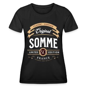Somme Département France - T-shirt sport Femme - noir - Devant - AI Model Female 172 light (172cm)