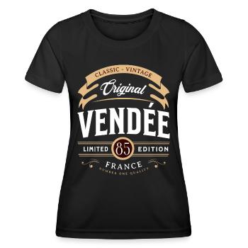 Vendée Département France - T-shirt sport Femme - noir - Devant - AI Model Female 172 light (172cm)
