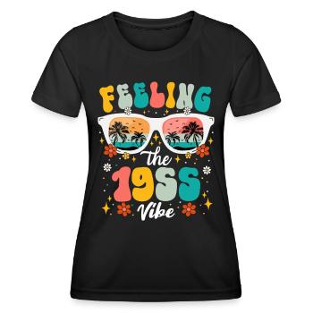 70 Jahre Frau 1955 70 Jahre Jubiläum - Frauen Funktions-T-Shirt - Schwarz - Vorne - AI Model Female 172 light (172cm)