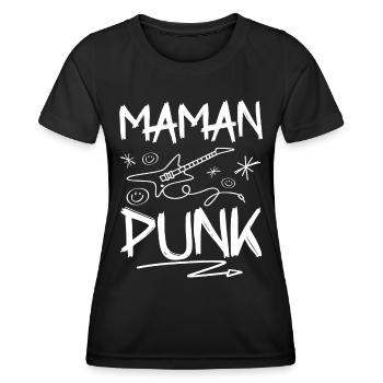Maman Punk Rock - T-shirt sport Femme - noir - Devant - AI Model Female 172 light (172cm)