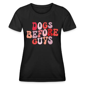 Hunde vor Jungs lieben Hunde - Frauen Funktions-T-Shirt - Schwarz - Vorne - AI Model Female 172 light (172cm)