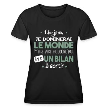 Comptable Comptabilité Calcul Métier Cadeau Humour - T-shirt sport Femme - noir - Devant - AI Model Female 172 light (172cm)