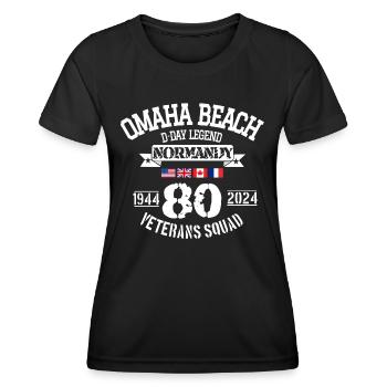 D DAY Omaha 80th anniversary - T-shirt sport Femme - noir - Devant - AI Model Female 172 light (172cm)