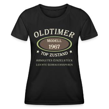 Oldtimer 55e anniversaire modèle 1967 - 2022 - T-shirt sport Femme - noir - Devant - AI Model Female 172 light (172cm)