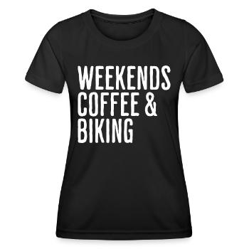 Coffee & Bike Wochenende Radfahren Humor - Frauen Funktions-T-Shirt - Schwarz - Vorne - AI Model Female 172 light (172cm)