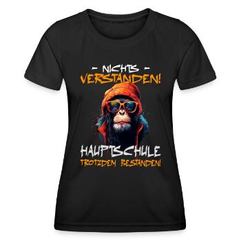 Hauptschule bestanden - Schulabschluss - Frauen Funktions-T-Shirt - Schwarz - Vorne - AI Model Female 172 light (172cm)