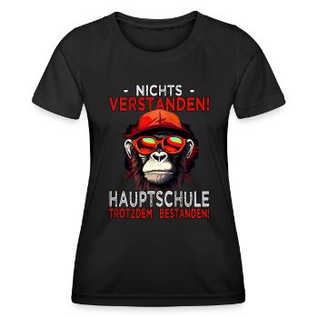 Hauptschule bestanden - Schulabschluss - Frauen Funktions-T-Shirt - Schwarz - Vorne - AI Model Female 172 light (172cm)