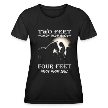Rider & Horse | Horse Girl | Western Horseback Riding - Women's Functional T-Shirt - black - Front - AI Model Female 172 light (172cm)