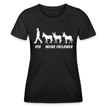 Ich Meine Follower Esel Züchter Landwirt Bauer - Frauen Funktions-T-Shirt - Schwarz - Vorne - AI Model Female 172 light (172cm)
