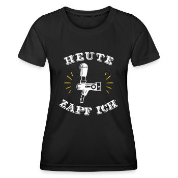 Stolzer Biertrinker Heute Zapf ich! Alkohol Bier - Frauen Funktions-T-Shirt - Schwarz - Vorne - AI Model Female 172 light (172cm)
