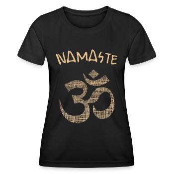 Yogi Namaste - Frauen Funktions-T-Shirt - Schwarz - Vorne - AI Model Female 172 light (172cm)