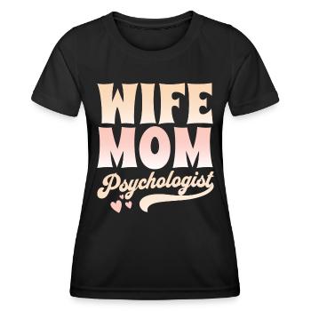 Idée Mignonne Pour Maman Femme Maman Psychologue - T-shirt sport Femme - noir - Devant - AI Model Female 172 light (172cm)