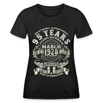 95 years old - legend born in march 1928 - Women's Functional T-Shirt - black - Front - AI Model Female 172 light (172cm)
