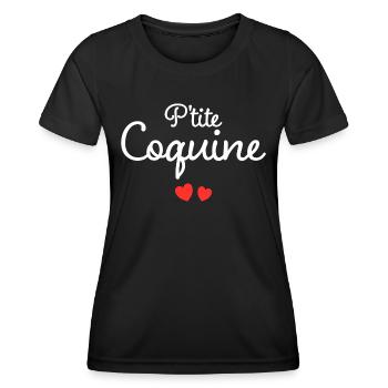 Petite Coquine Humour Surnom Affectueux Femme - T-shirt sport Femme - noir - Devant - AI Model Female 172 light (172cm)
