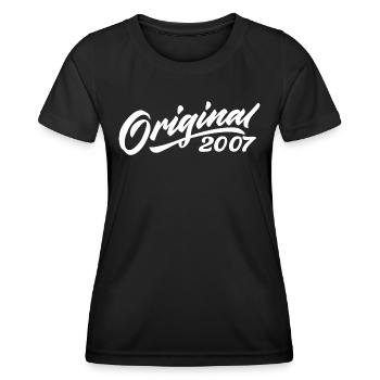 Original 2007 Geburtstagsgeschenk 2007 - Frauen Funktions-T-Shirt - Schwarz - Vorne - AI Model Female 172 light (172cm)