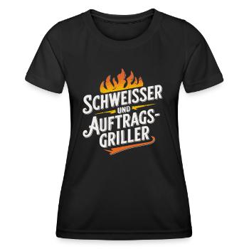 Schweißer und Grillen - Frauen Funktions-T-Shirt - Schwarz - Vorne - AI Model Female 172 light (172cm)