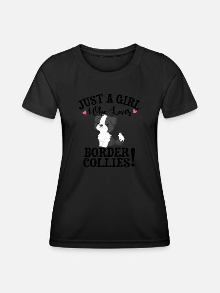 Border Collie - Frauen Funktions-T-Shirt - Schwarz