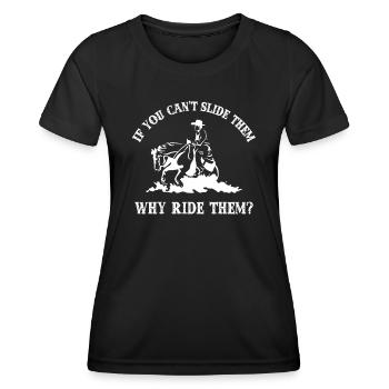 Cheval de reining - T-shirt sport Femme - noir - Devant - AI Model Female 172 light (172cm)