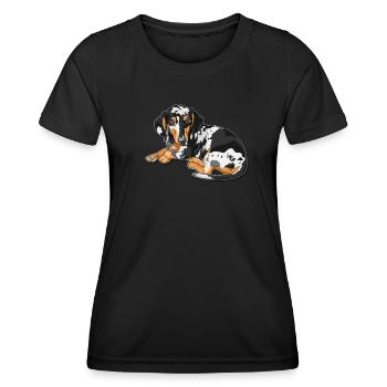 Tigerdackel - Frauen Funktions-T-Shirt - Schwarz - Vorne - AI Model Female 172 light (172cm)