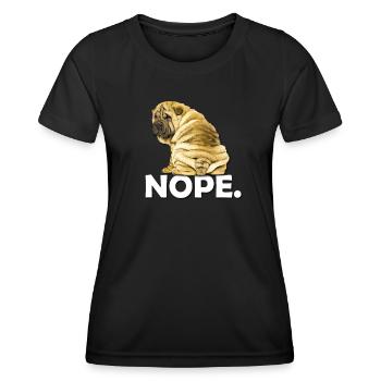 Shar Pei - Frauen Funktions-T-Shirt - Schwarz - Vorne - AI Model Female 172 light (172cm)