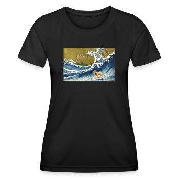Shar Pei - Frauen Funktions-T-Shirt - Schwarz - Vorne - AI Model Female 172 light (172cm)