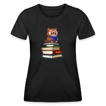 Eule - Frauen Funktions-T-Shirt - Schwarz - Vorne - AI Model Female 172 light (172cm)