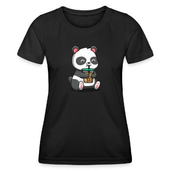 Panda - Frauen Funktions-T-Shirt - Schwarz - Vorne - AI Model Female 172 light (172cm)