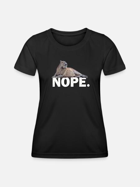 Capybara - Frauen Funktions-T-Shirt - Schwarz